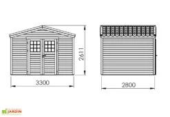 Abri De Jardin En Bois D’épicéa Brut Shelty+ 9 M² 7 Abri De Jardin En Bois D’épicéa Brut Shelty+ 9 M² -Promos Jardin Garage Magasin dimensions abri jardin bois