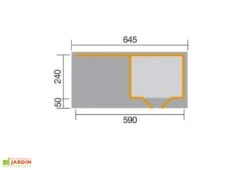 Abri Design Chill-Out 3 28mm (14,16 M²: 590x240 Ou 17,7m²: 590x300) 11 Abri Design Chill-Out 3 28mm (14,16 M²: 590x240 Ou 17,7m²: 590x300) -Promos Jardin Garage Magasin dimensions abri jardin bois chill out 3