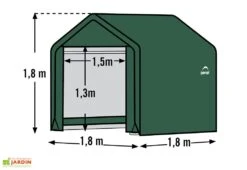Abri De Jardin En Toile : Polyéthylène Vert 180 X 180 Cm – 3,24 M² 11 Abri De Jardin En Toile : Polyéthylène Vert 180 X 180 Cm – 3,24 M² -Promos Jardin Garage Magasin dimensions abri souple shelter logic sl70417