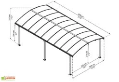 Carport Arcadia 6,49 X 3,59 M Gris | Palram - Canopia 8 Carport Arcadia 6,49 X 3,59 M Gris | Palram - Canopia -Promos Jardin Garage Magasin dimensions carport arcadia 7m palram canopia