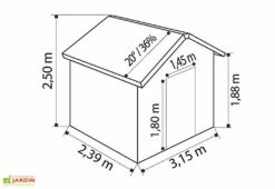 Grosfillex Abri De Jardin PVC Deco 7,53 M² 7 Grosfillex Abri De Jardin PVC Deco 7,53 M² -Promos Jardin Garage Magasin dimensions deco75 3d 1