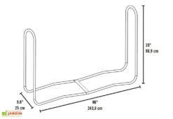 Porte-bûches En Acier Inoxydable – 244 Cm -Promos Jardin Garage Magasin dimensions porte buches 1