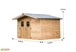 Abri De Jardin En Bois D’épicéa Traité Toit Bac Acier Therma – 7,58 M² -Promos Jardin Garage Magasin dimensions remise jardin bois therma