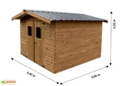 Abri De Jardin En Bois D’épicéa Traité Toit Bac Acier Thermabri – 9 M² 5 Abri De Jardin En Bois D’épicéa Traité Toit Bac Acier Thermabri – 9 M² -Promos Jardin Garage Magasin dimensions remise jardin bois thermabri 9 m 2
