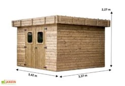 Abri De Jardin En Bois D’épicéa Traité Toit Bac Acier Thizy – 9 M² 7 Abri De Jardin En Bois D’épicéa Traité Toit Bac Acier Thizy – 9 M² -Promos Jardin Garage Magasin dimensions remise jardin bois thizy