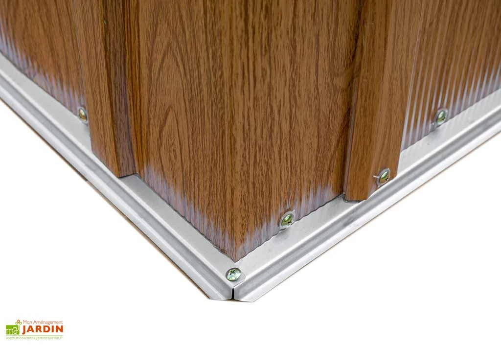 Abri De Jardin En Acier Galvanisé Imitation Bois 4 M² 6 Abri De Jardin En Acier Galvanisé Imitation Bois 4 M² – Image 6