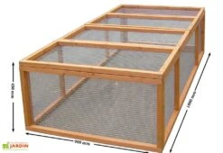 Enclos Pour Lapins Smokey (0,9x1,8x0,5) -Promos Jardin Garage Magasin enclos lapin clapier abri bois 90x180cm