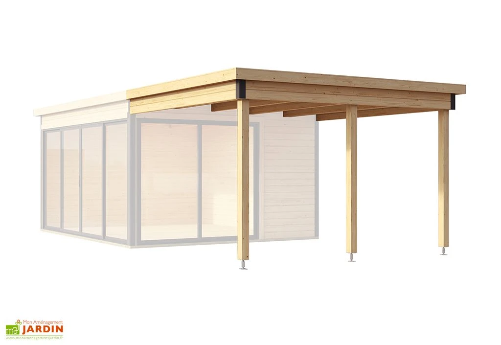 Extension De Toit En Bois D’épicéa Brut Pour Domeo 3 Et 4 - 9,6 M² 1 Extension De Toit En Bois D’épicéa Brut Pour Domeo 3 Et 4 - 9,6 M²