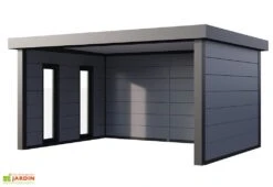 Abri De Jardin En Acier Galvanisé Ouvert Singolo - 17,11 M² 5 Abri De Jardin En Acier Galvanisé Ouvert Singolo - 17,11 M² -Promos Jardin Garage Magasin fenetres gauche abri gris singolo