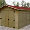 Garage En Bois D’Épicéa Brut 15 M²