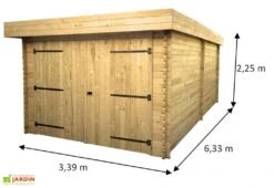 Garage En Bois D’Épicéa Brut 21 M² -Promos Jardin Garage Magasin garage bois epicea brut 21 m 2