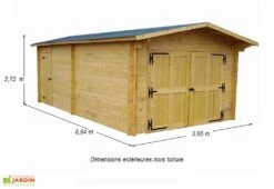 Garage En Bois D’Épicéa Brut 24 M² -Promos Jardin Garage Magasin garage bois epicea brut 24 m 2