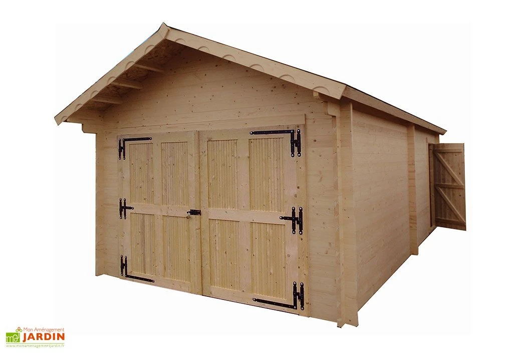 Garage De Jardin En Bois D’épicéa Brut 60 Mm – 24,23 M² 1 Garage De Jardin En Bois D’épicéa Brut 60 Mm – 24,23 M²