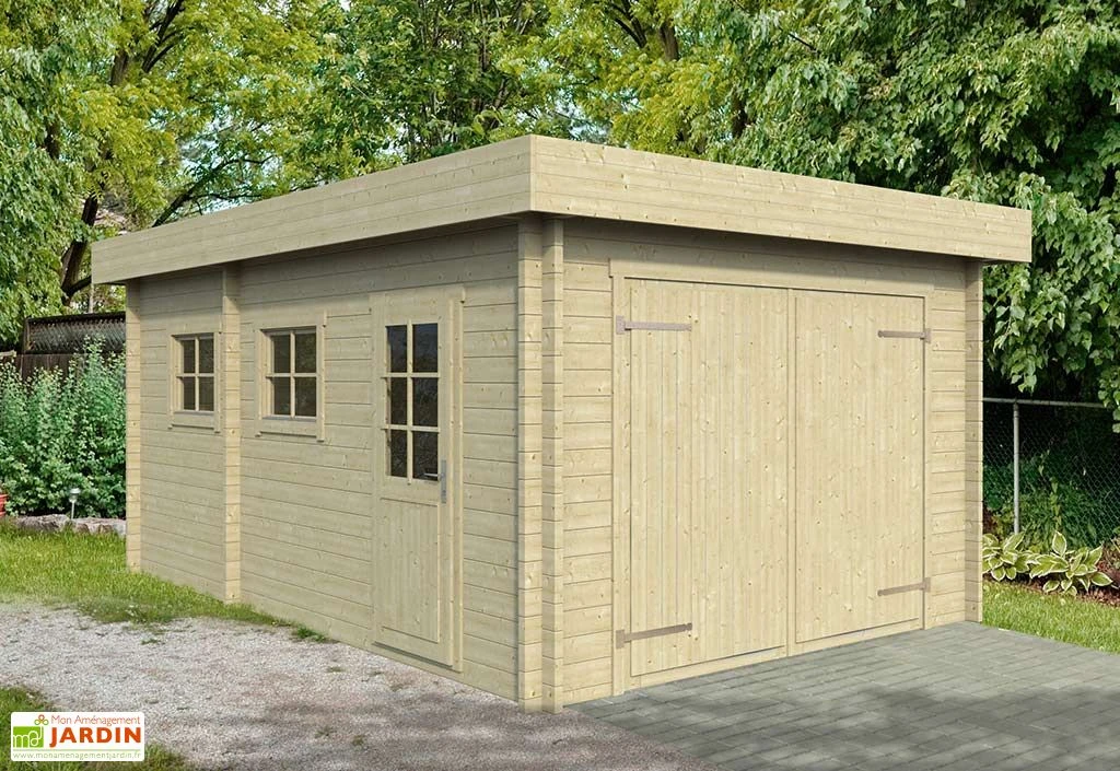 Garage De Jardin En Bois D’épicéa Brut Keith Flat – 25,5 M² 1 Garage De Jardin En Bois D’épicéa Brut Keith Flat – 25,5 M²