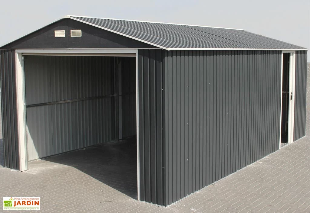 Garage En Métal Anthracite Duramax Grande Hauteur 3,5 X 5,7 X 2,6 M 2 Garage En Métal Anthracite Duramax Grande Hauteur 3,5 X 5,7 X 2,6 M – Image 2