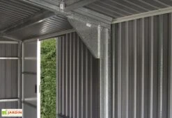 Garage En Métal Anthracite Duramax Grande Hauteur 3,5 X 5,7 X 2,6 M 5 Garage En Métal Anthracite Duramax Grande Hauteur 3,5 X 5,7 X 2,6 M -Promos Jardin Garage Magasin garage metal renforts