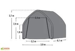 Garage Souple Et Mobile En Acier Et Polyéthylène 24 M² - 6 X 4 M 7 Garage Souple Et Mobile En Acier Et Polyéthylène 24 M² - 6 X 4 M -Promos Jardin Garage Magasin garage shelter logic souple acier vert 4