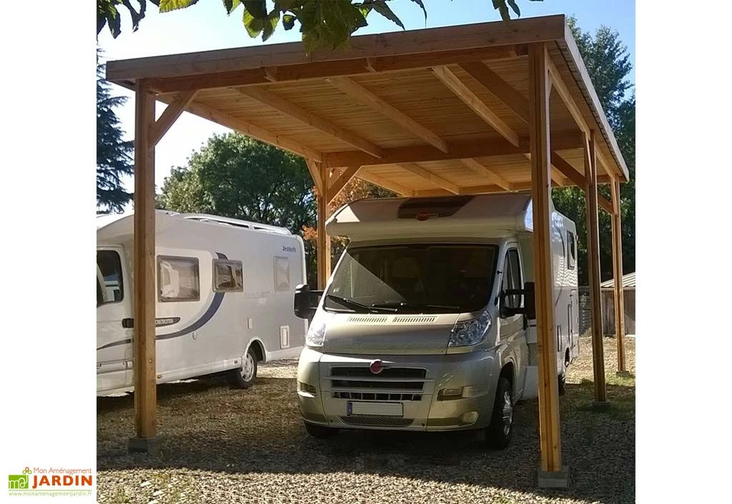 Carport Pour Camping-car En Bois Douglas Sans Couverture 2 Carport Pour Camping-car En Bois Douglas Sans Couverture – Image 2