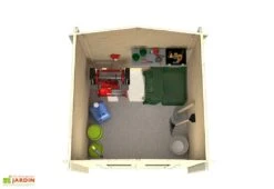 Abri De Jardin En Bois D’épicéa FSC – 180 X 180 X 214 Cm 7 Abri De Jardin En Bois D’épicéa FSC – 180 X 180 X 214 Cm -Promos Jardin Garage Magasin interieur abri de jardin bois
