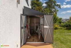 Armoire De Jardin En Acier Galvanisé 124 X 295 Cm -Promos Jardin Garage Magasin interieur armoire jardin acier galvanise anthracite 1