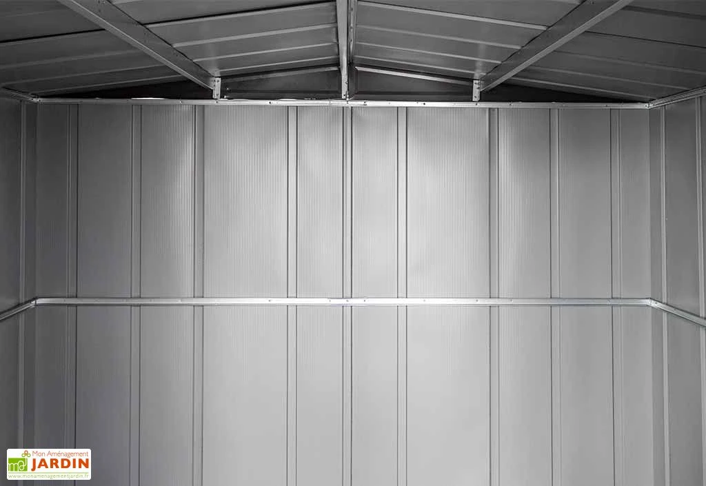 Abri De Jardin En Acier Galvanisé Imitation Bois 4 M² 4 Abri De Jardin En Acier Galvanisé Imitation Bois 4 M² – Image 4
