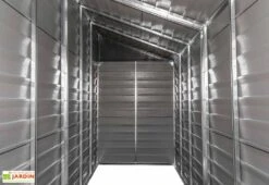 Armoire De Jardin En Acier Galvanisé 124 X 295 Cm -Promos Jardin Garage Magasin interieur remise jardin acier galvanise anthracite 1