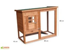Poulailler En Bois Standard Pour 2 Poules (100 X 50 X 80 Cm) -Promos Jardin Garage Magasin petit poulailler bois deux poules 4