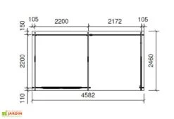 Abri De Jardin En Bois D’Épicéa Brut Avec Auvent Sophy 10 M² 9 Abri De Jardin En Bois D’Épicéa Brut Avec Auvent Sophy 10 M² -Promos Jardin Garage Magasin plan abri sophy