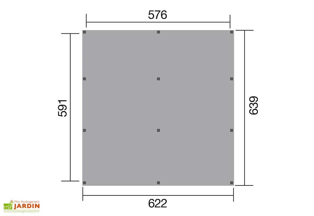 Carport Double En Bois D’épicéa Brut Et Acier Galvanisé 39,75 M² 2 Carport Double En Bois D’épicéa Brut Et Acier Galvanisé 39,75 M² – Image 2