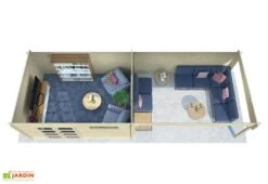 Abri De Jardin + Auvent En Bois D’épicéa Brut 22,9 M² -Promos Jardin Garage Magasin plan coupe abri jardin terrasse bois