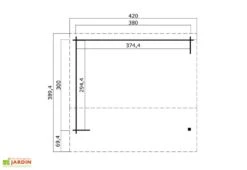 Abri De Jardin Ouvert En Bois D’épicéa Brut Kirian 300 – 11,4 M² -Promos Jardin Garage Magasin plan dimensions abri jardin ouvert bois kirian 300