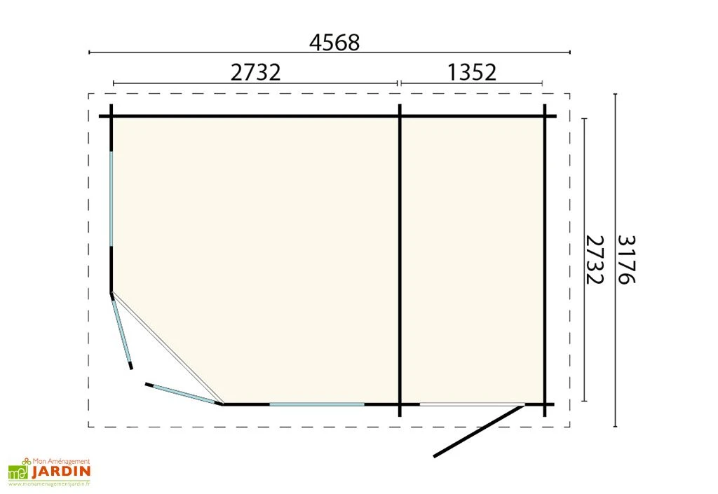 Abri De Jardin En Bois D’épicéa Brut Cassandra – 14,45 M² 2 Abri De Jardin En Bois D’épicéa Brut Cassandra – 14,45 M² – Image 2
