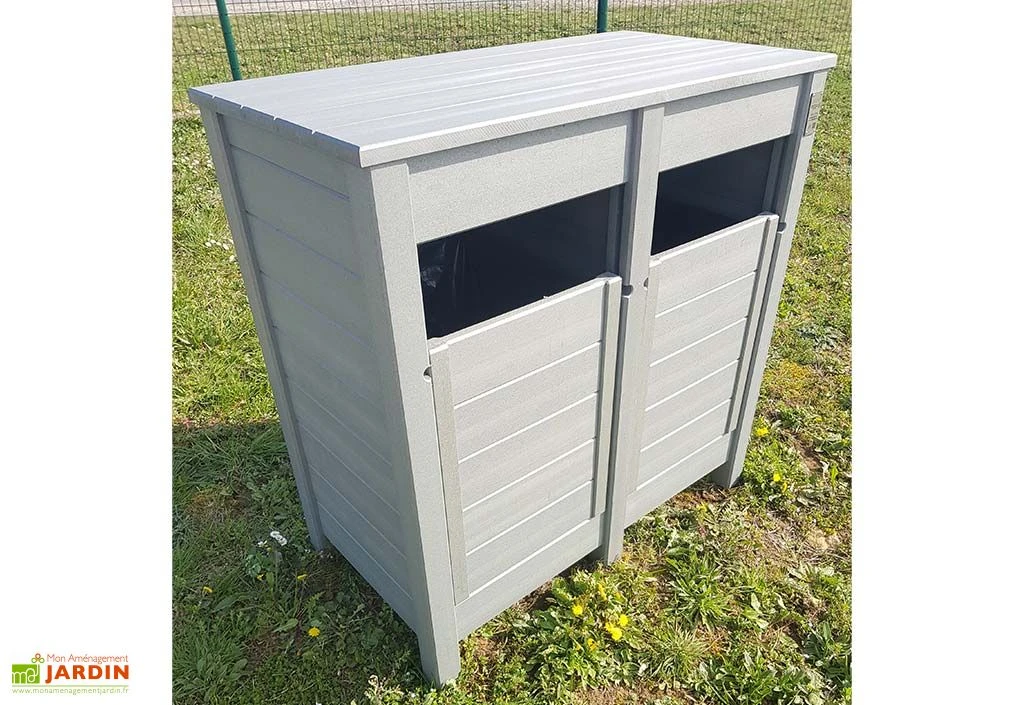 Poubelle De Tri Sélectif Extérieure En Composite Polymab Recyclé – 2 Bacs 1 Poubelle De Tri Sélectif Extérieure En Composite Polymab Recyclé – 2 Bacs