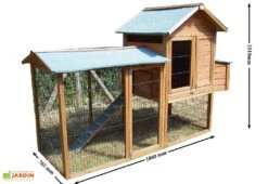 Poulailler Pavilly (0,9x2,3x1,5) 11 Poulailler Pavilly (0,9x2,3x1,5) -Promos Jardin Garage Magasin poulailler bois pavilly 227x94cm 1