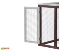 Poulailler En Bois Bicolore Standard 2-3 Poules (120 X 65 X 90 Cm) -Promos Jardin Garage Magasin poulailler bois rouge blanc trois poules 7
