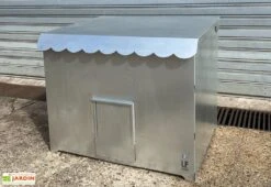 Poulailler 1 à 4 Poules En Acier Galvanisé – 86 X 78 X 76 Cm