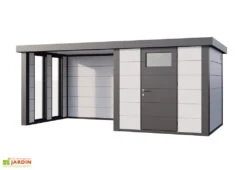 Abri De Jardin En Métal Avec Auvent Vitré Lounge – 12,5 M² 8 Abri De Jardin En Métal Avec Auvent Vitré Lounge – 12,5 M² -Promos Jardin Garage Magasin remise jardin auvent vitre gauche