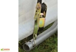 Garage En Toile Polyéthylène Et Acier 18,3 M² Anthracite -Promos Jardin Garage Magasin sangle garage toile polyethylene acier 18m2 anthracite