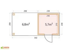 Abri De Jardin En Métal Avec Auvent Open Lounge Anthracite – 12,5 M² -Promos Jardin Garage Magasin schema abri jardin auvent open lounge 12m2