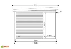Solid Abri De Jardin En Bois D’épicéa Brut Avec Baie Vitrée - Seda 9,22 M² -Promos Jardin Garage Magasin schema abri jardin bois seda