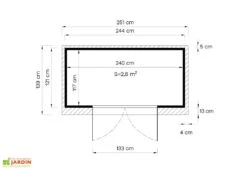 Abri De Jardin En Bois De Sapin Traité Skur 2 – 3,17 M² -Promos Jardin Garage Magasin schema abri jardin bois skur 3m2