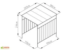 Abri à Vélo En Acier Anthracite 3,6 M² -Promos Jardin Garage Magasin schema abri velo acier
