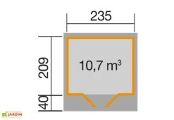 Abri De Jardin En Bois D’épicéa Toiture Monopente Anthracite – 4,9 M² -Promos Jardin Garage Magasin schema cabane jardin monopente weka