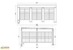 Carport Double En Acier Galvanisé Pompei – 29 M² -Promos Jardin Garage Magasin schema carport double acier galvanise pompei