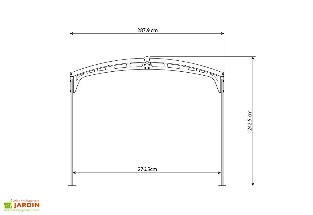 Carport En Aluminium Et Polycarbonate Atlas 14 M² 6 Carport En Aluminium Et Polycarbonate Atlas 14 M² – Image 6