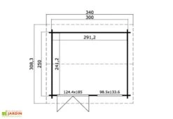 Abri De Jardin En Bois D’épicéa Brut Alex - 7,5 M² 3 Abri De Jardin En Bois D’épicéa Brut Alex - 7,5 M² -Promos Jardin Garage Magasin schema dimensions abri jardin alex