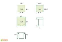 Abri De Jardin En Bois D’épicéa Brut Et Profilés En Aluminium - 11,3 M² 5 Abri De Jardin En Bois D’épicéa Brut Et Profilés En Aluminium - 11,3 M² -Promos Jardin Garage Magasin schema dimensions abri jardin bois 11m2