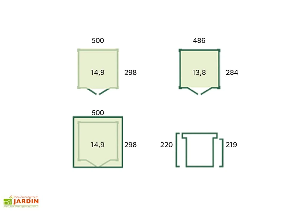 Abri De Jardin En Bois D’épicéa Brut 26 Mm – 14,9 M² 3 Abri De Jardin En Bois D’épicéa Brut 26 Mm – 14,9 M² – Image 3
