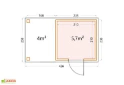 Abri De Jardin En Métal Avec Auvent Open Lounge Anthracite – 9,7 M² -Promos Jardin Garage Magasin schema dimensions abri jardin open lounge 9m2