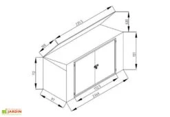Cache-Poubelle Extérieur En Acier 100 X 235 X 131 Cm (3 Poubelles) 7 Cache-Poubelle Extérieur En Acier 100 X 235 X 131 Cm (3 Poubelles) -Promos Jardin Garage Magasin schema dimensions cache poubelle triple acier